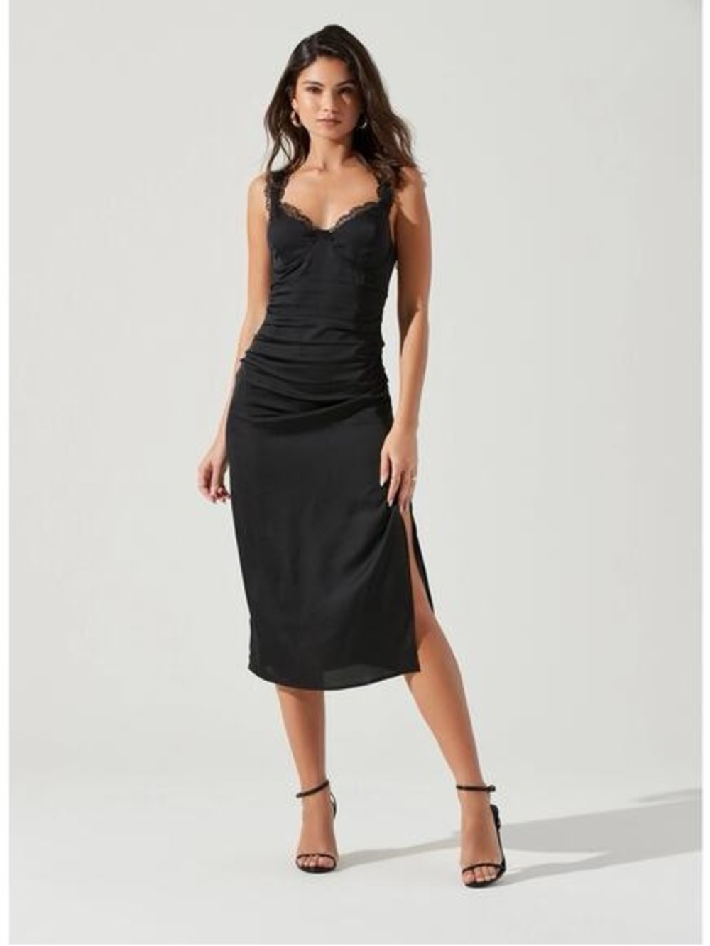 Astr the Label Black Cocktail Midi Dress